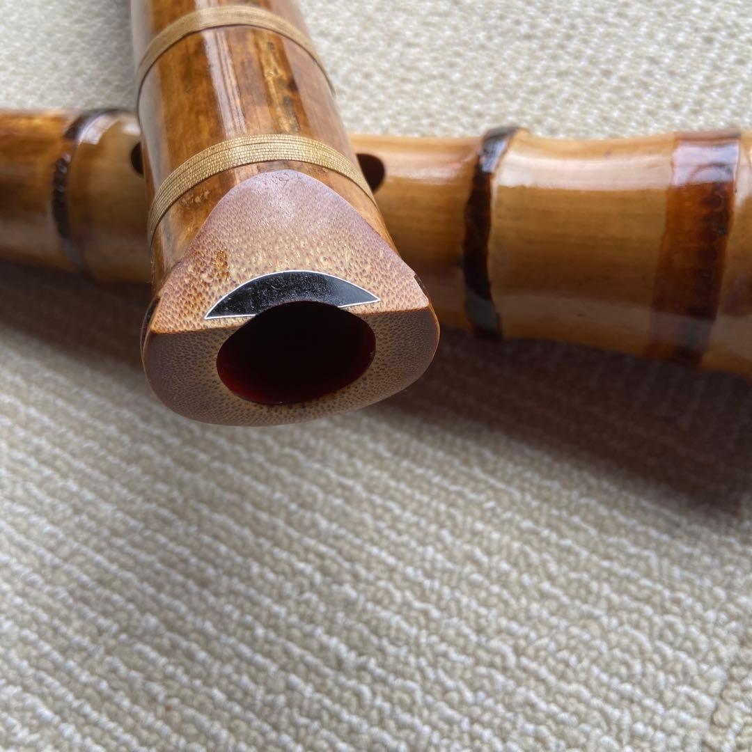 207⭐️ 尺八眞山銘 一尺六寸管 眞山銘三印 金中継ぎ 最高級品 - メルカリ