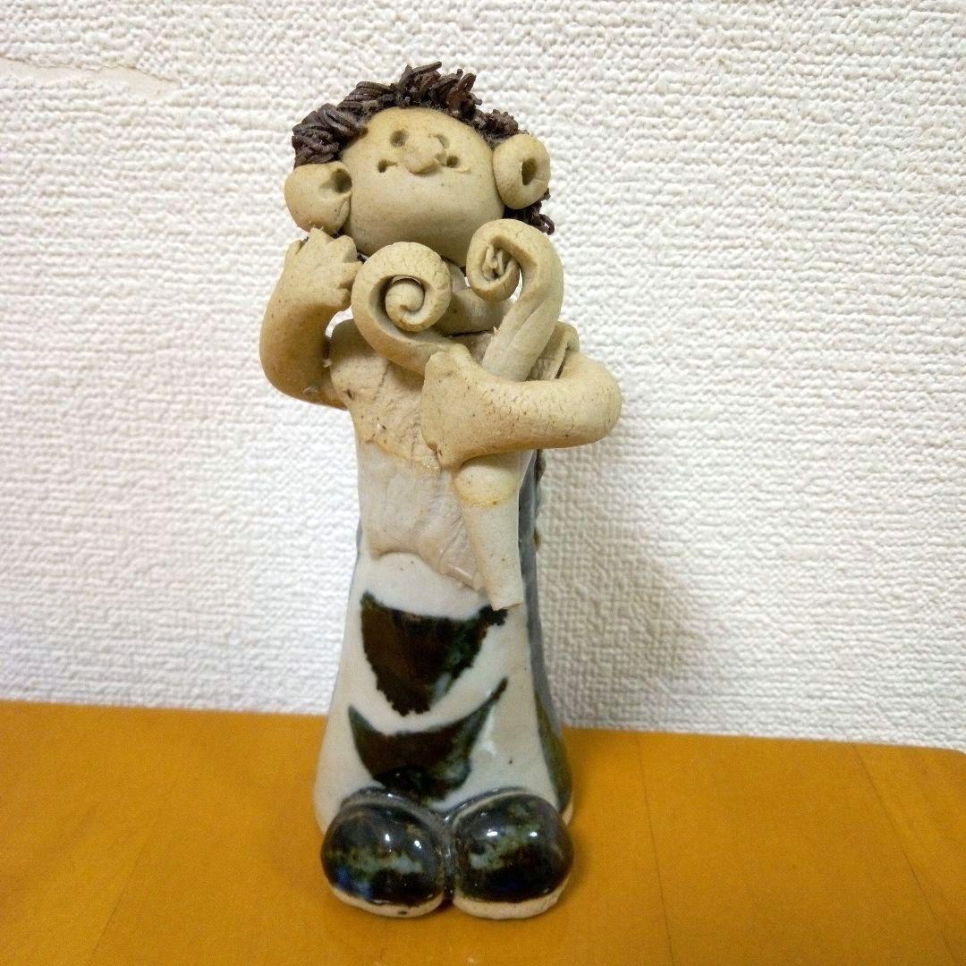 砥部焼き　青芳人形　森元青芳　5体　磁器　置物　手作り　工芸品