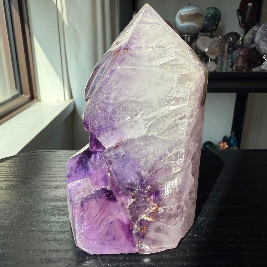 天然石アメジストのポイント　置物　NO.090409