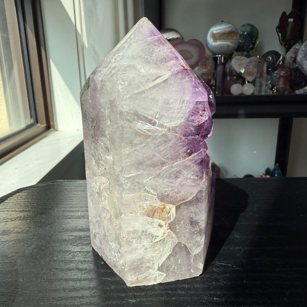 天然石アメジストのポイント　置物　NO.090409