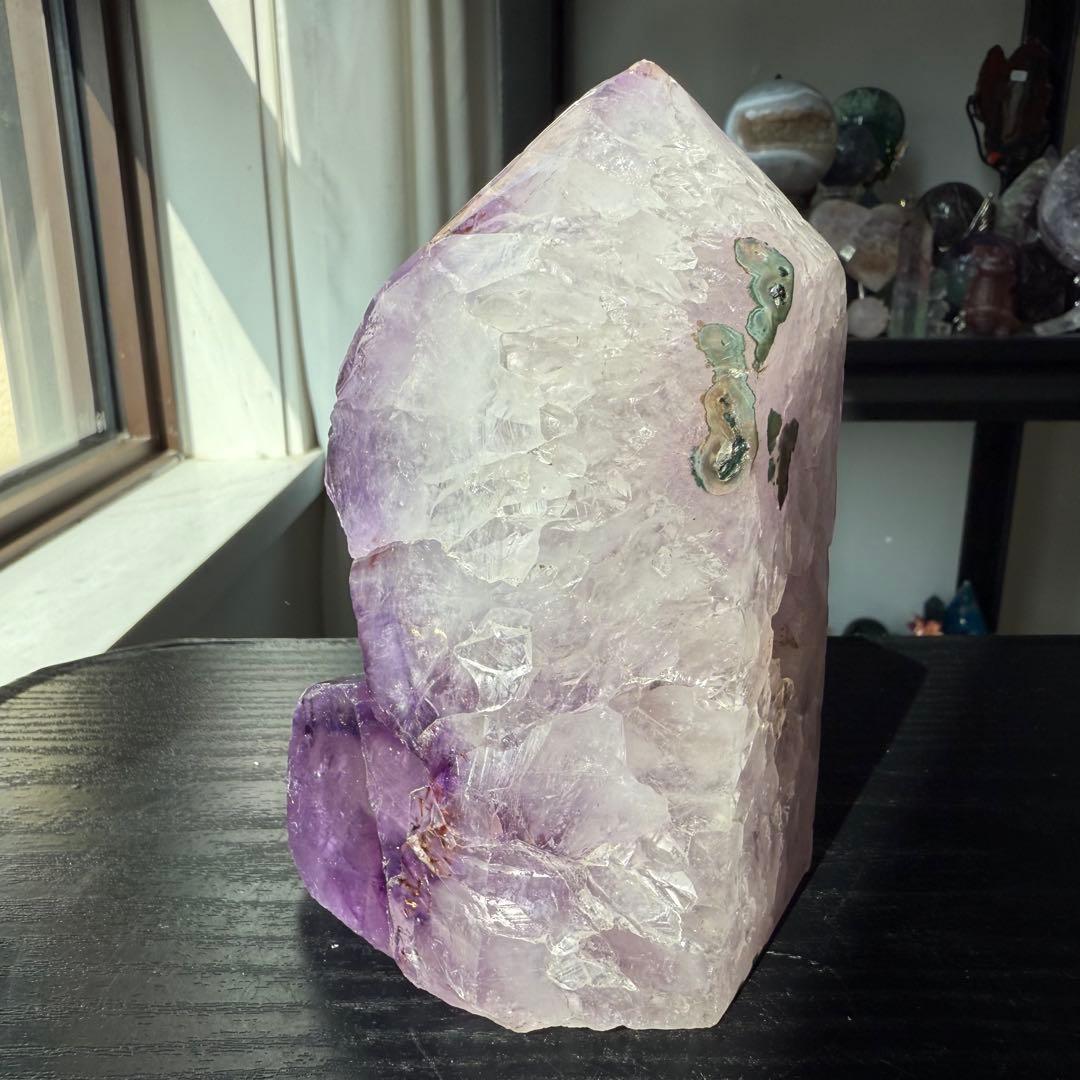 天然石アメジストのポイント　置物　NO.090409