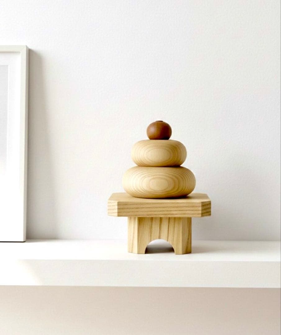 天然素材　木製鏡餅