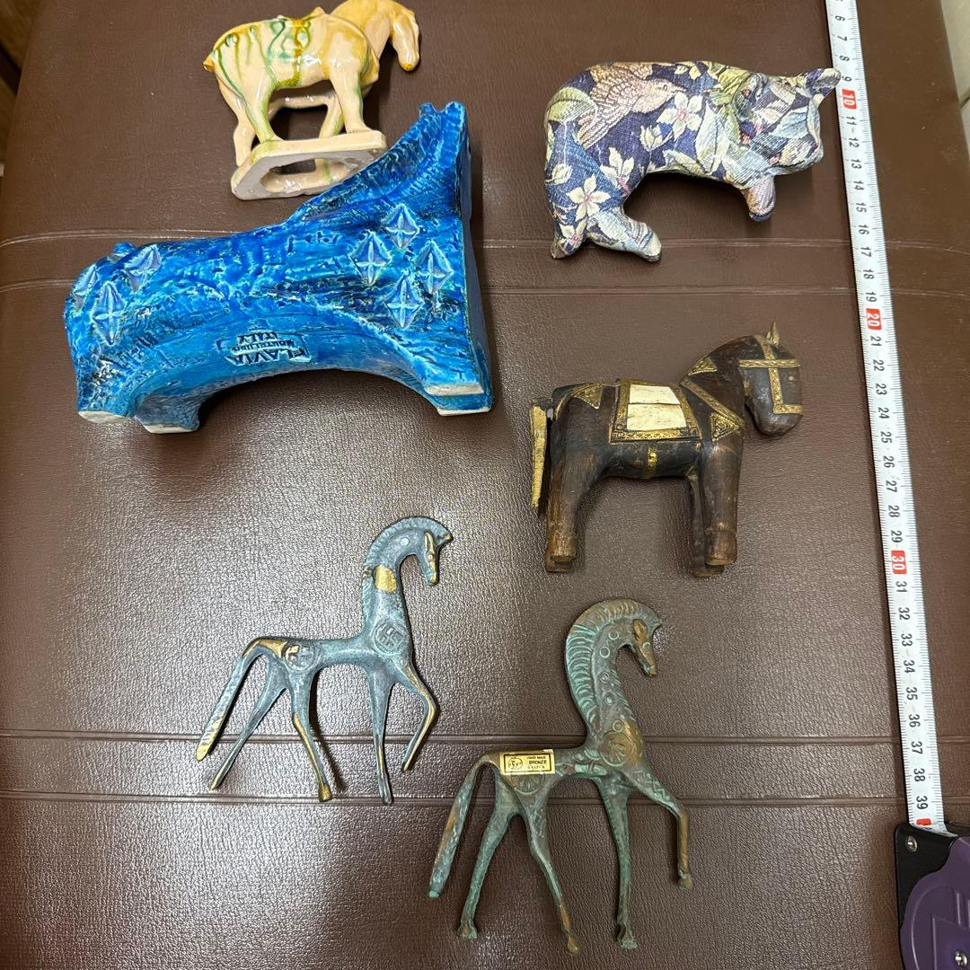 馬のオブジェ ヴィンテージ インテリア 木製　炻器　銅製　まとめ売り