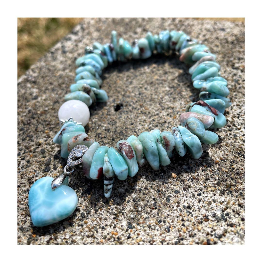 チョコラリマー細石ブレス ハートのチャーム付き