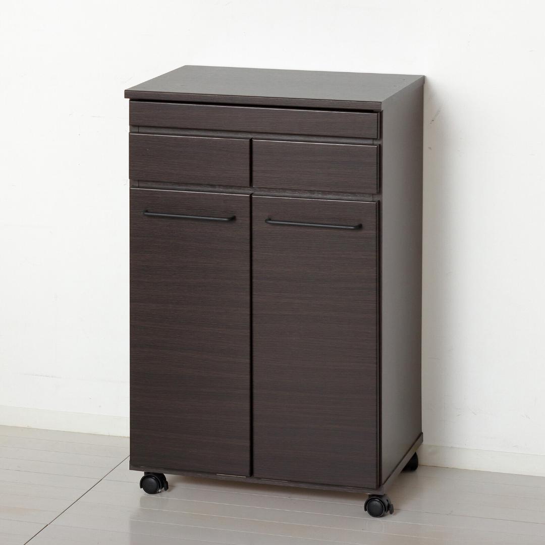 スライド棚付き　ダストボックス2D　カウンター　収納棚　衛生的　ゴミ箱