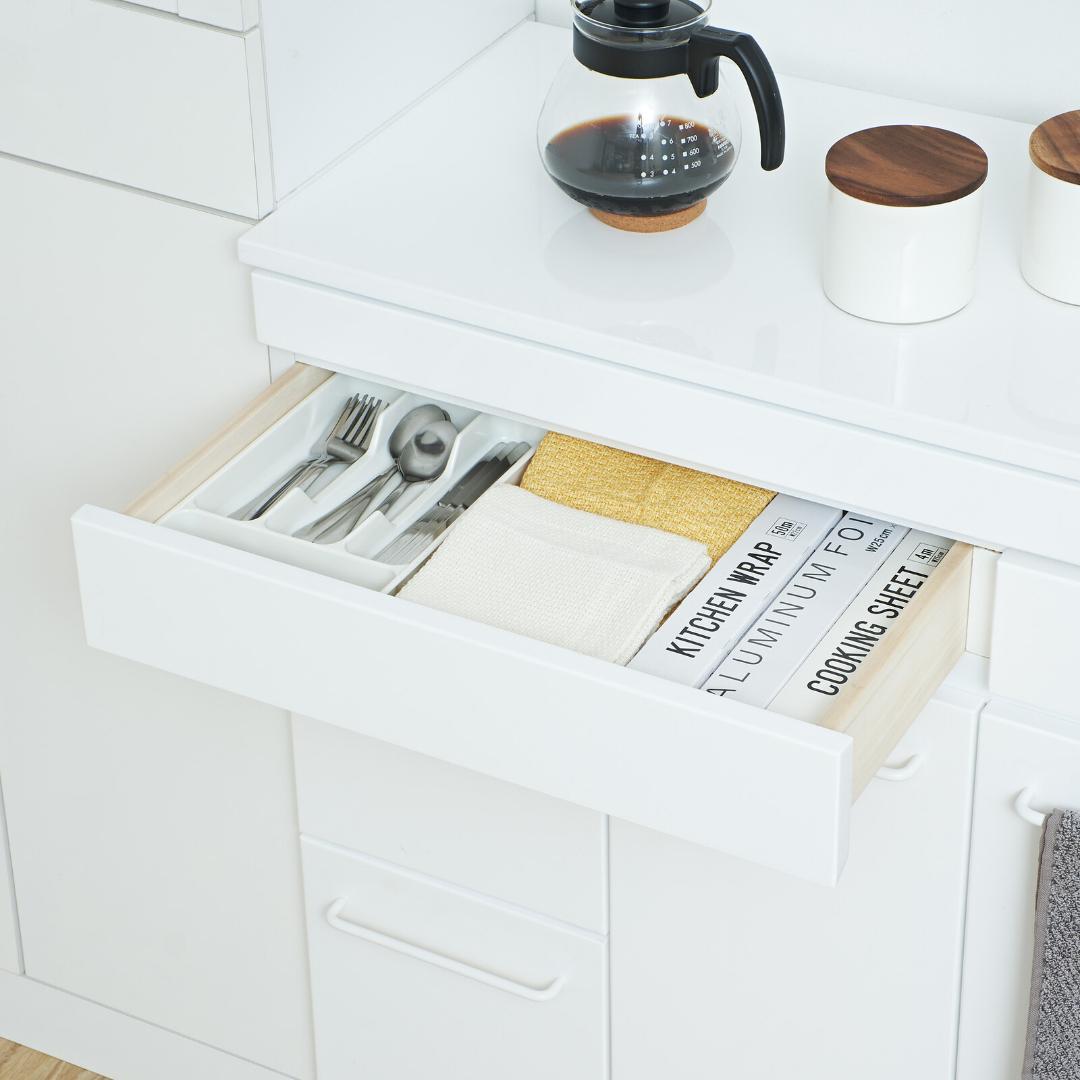 スライド棚付き　ダストボックス2D　カウンター　収納棚　衛生的　ゴミ箱