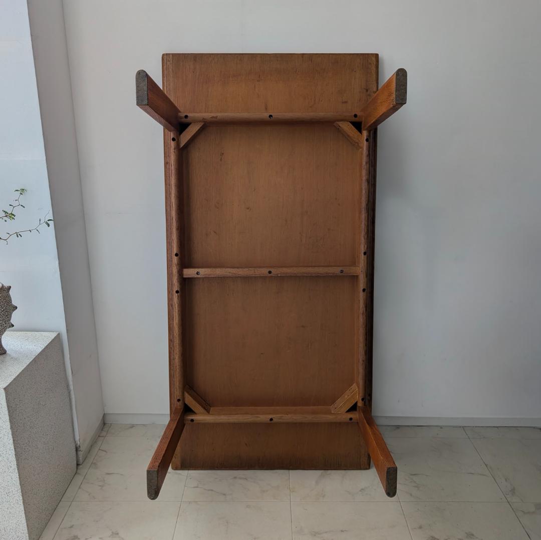 秋田木工 ナラ材 無垢 ローテーブル 70年代 ビンテージ ミッドセンチュリー