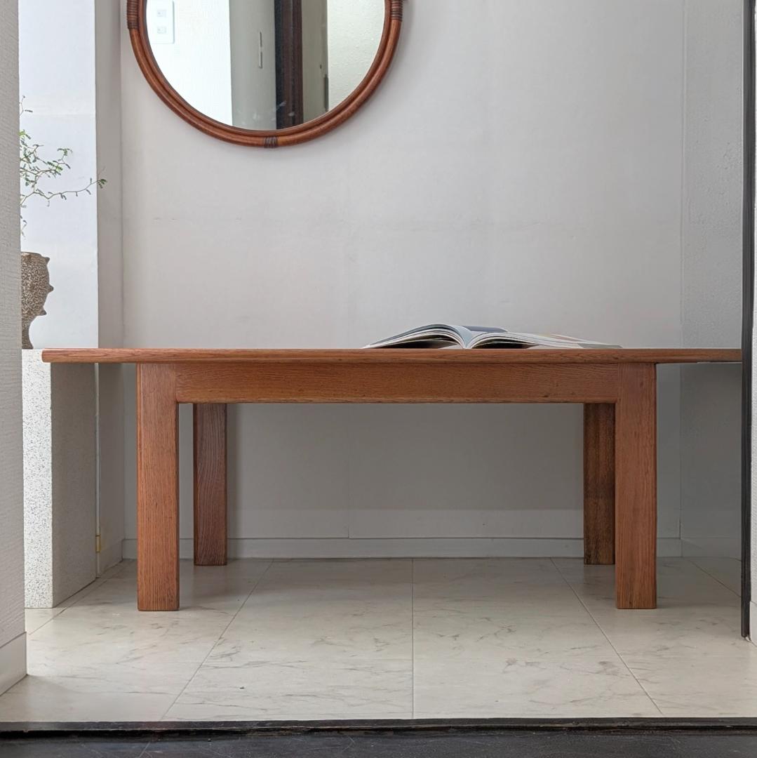 秋田木工 ナラ材 無垢 ローテーブル 70年代 ビンテージ ミッドセンチュリー