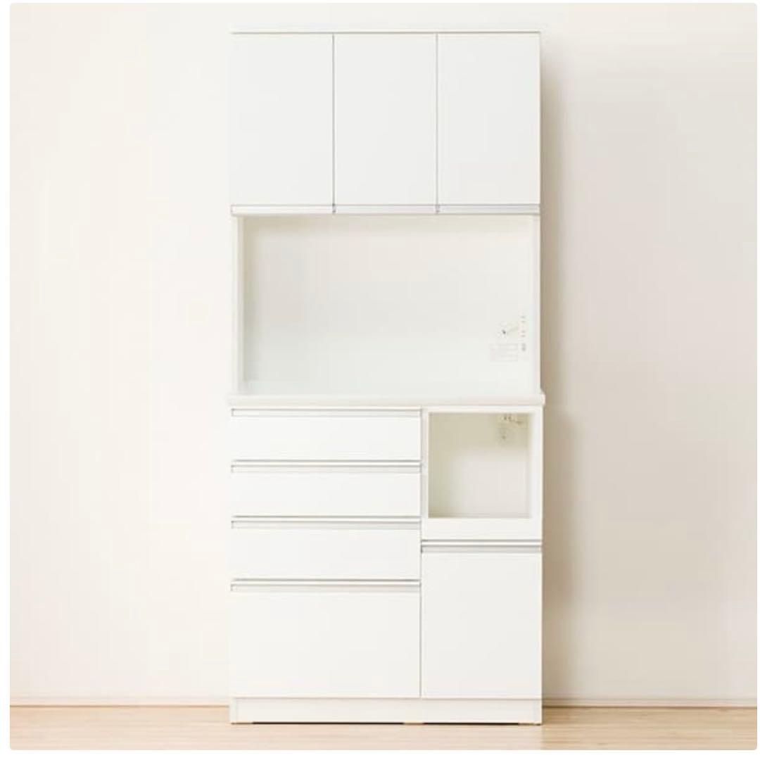 【美品・27日迄最終値下】ニトリ　幅90cm キッチンボード レジューム　食器棚