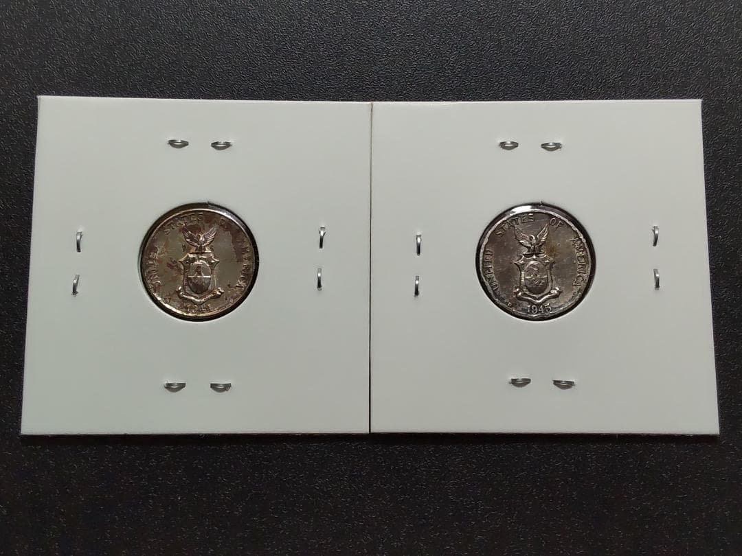 米領フィリピン銀貨 10センタボ 1944年 1945年 計2枚 - メルカリ