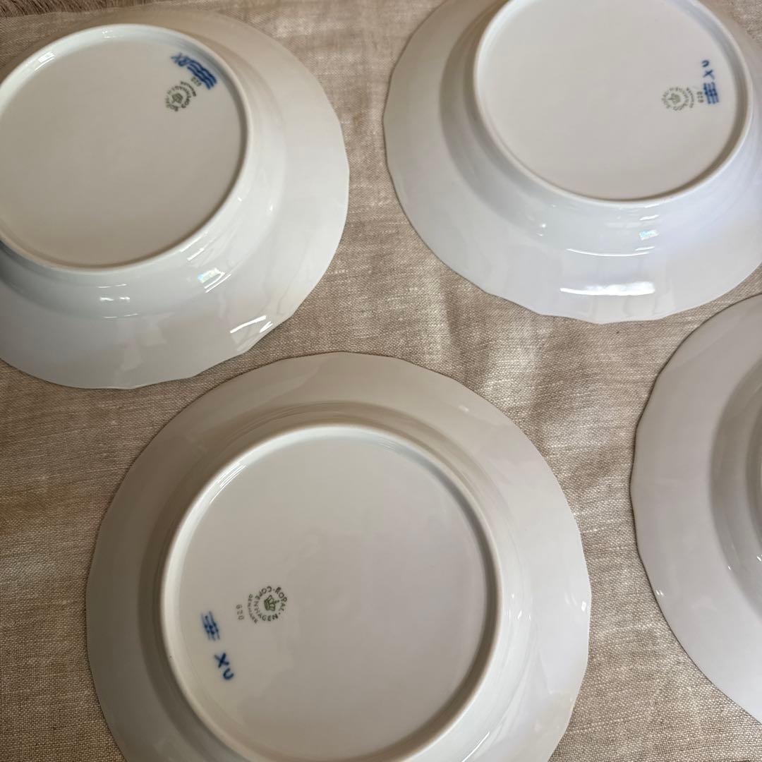 未使用　ロイヤルコペンハーゲン　ブルーフラワー　カープ　中深皿　６枚