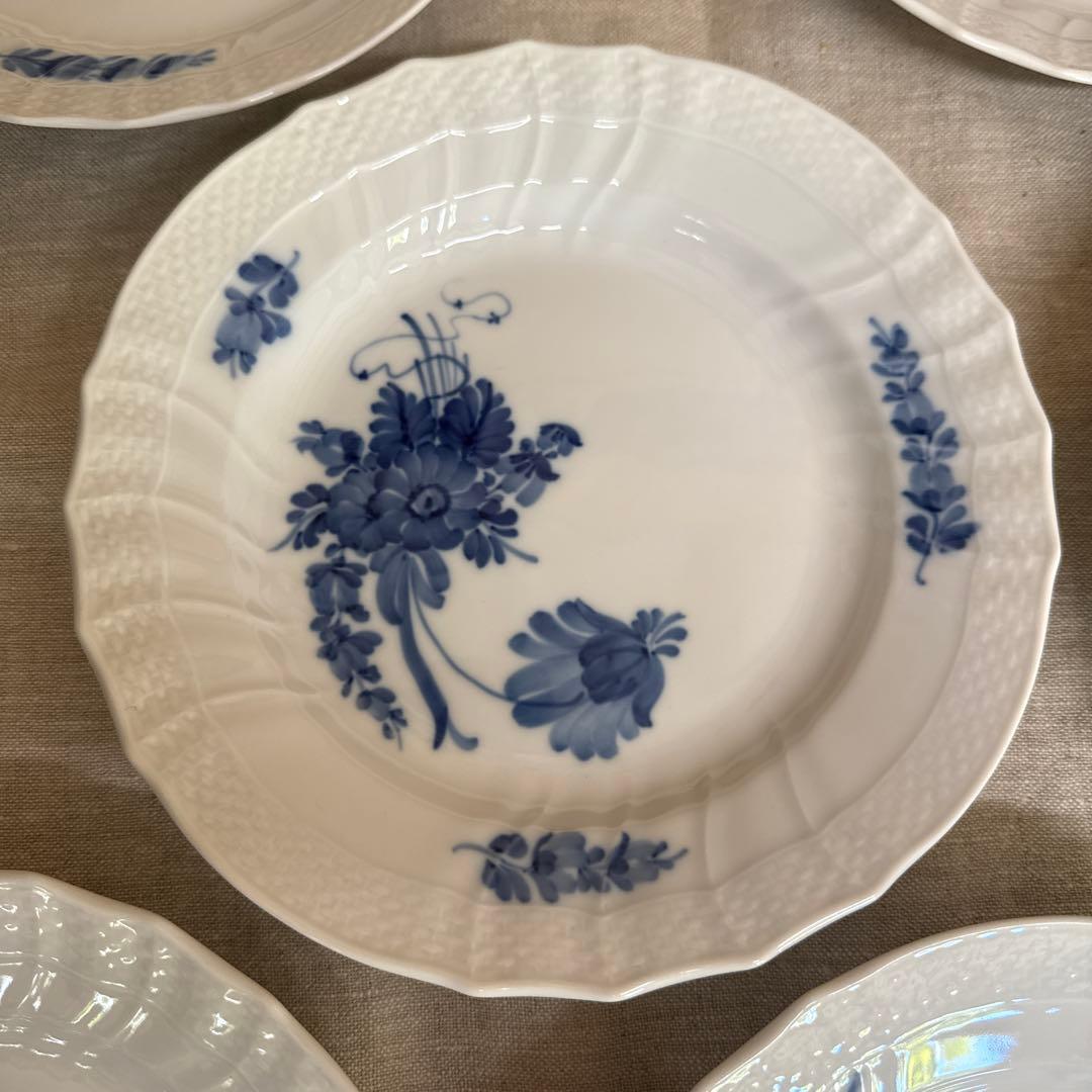 未使用　ロイヤルコペンハーゲン　ブルーフラワー　カープ　中深皿　６枚