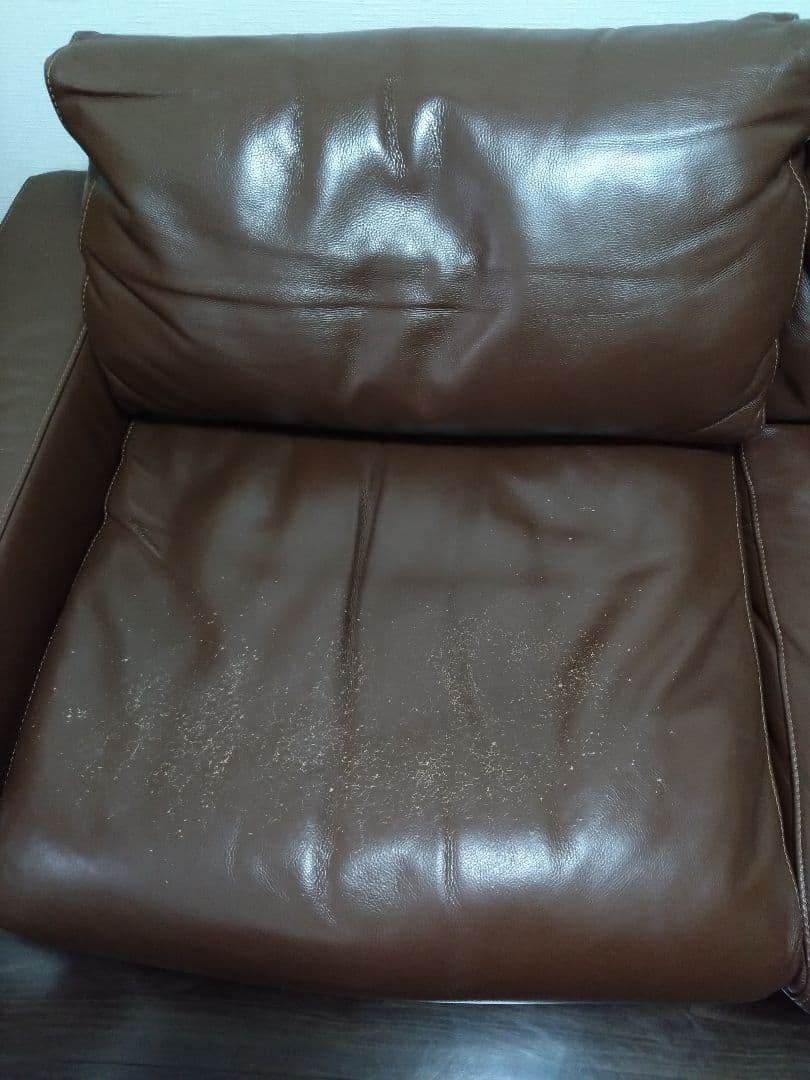 無印　革張りソファ　2.5シーター