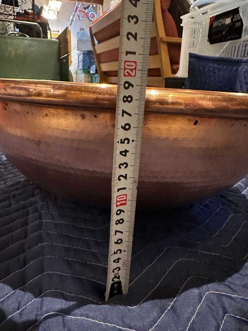 銅 打出 さわり鍋 手無 ボウル ボール 和洋菓子 製菓 茨城県 引取歓迎