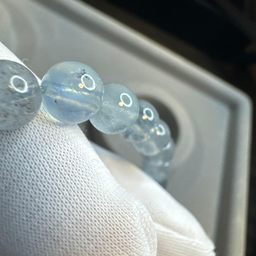 【1点限定】高品質　アクアマリン ブレスレット 約7mm