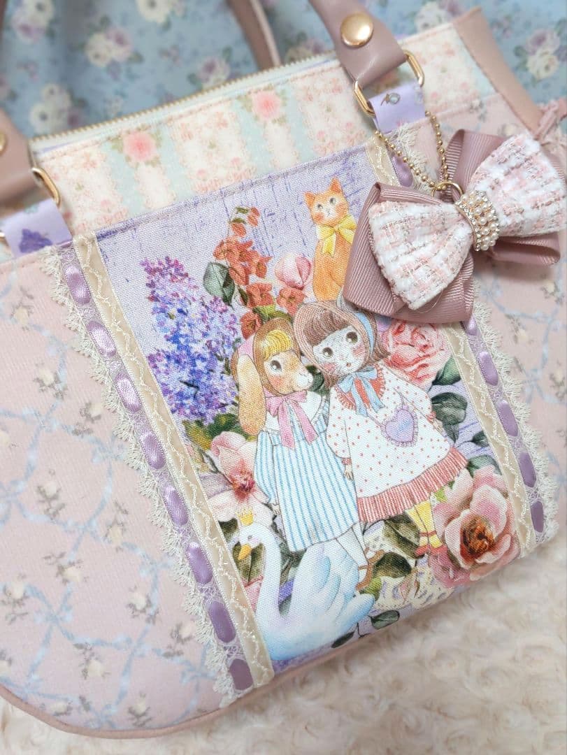 ジョリーフルール コラコラ ピンク系 ぽってりトート うさぎ ねこ