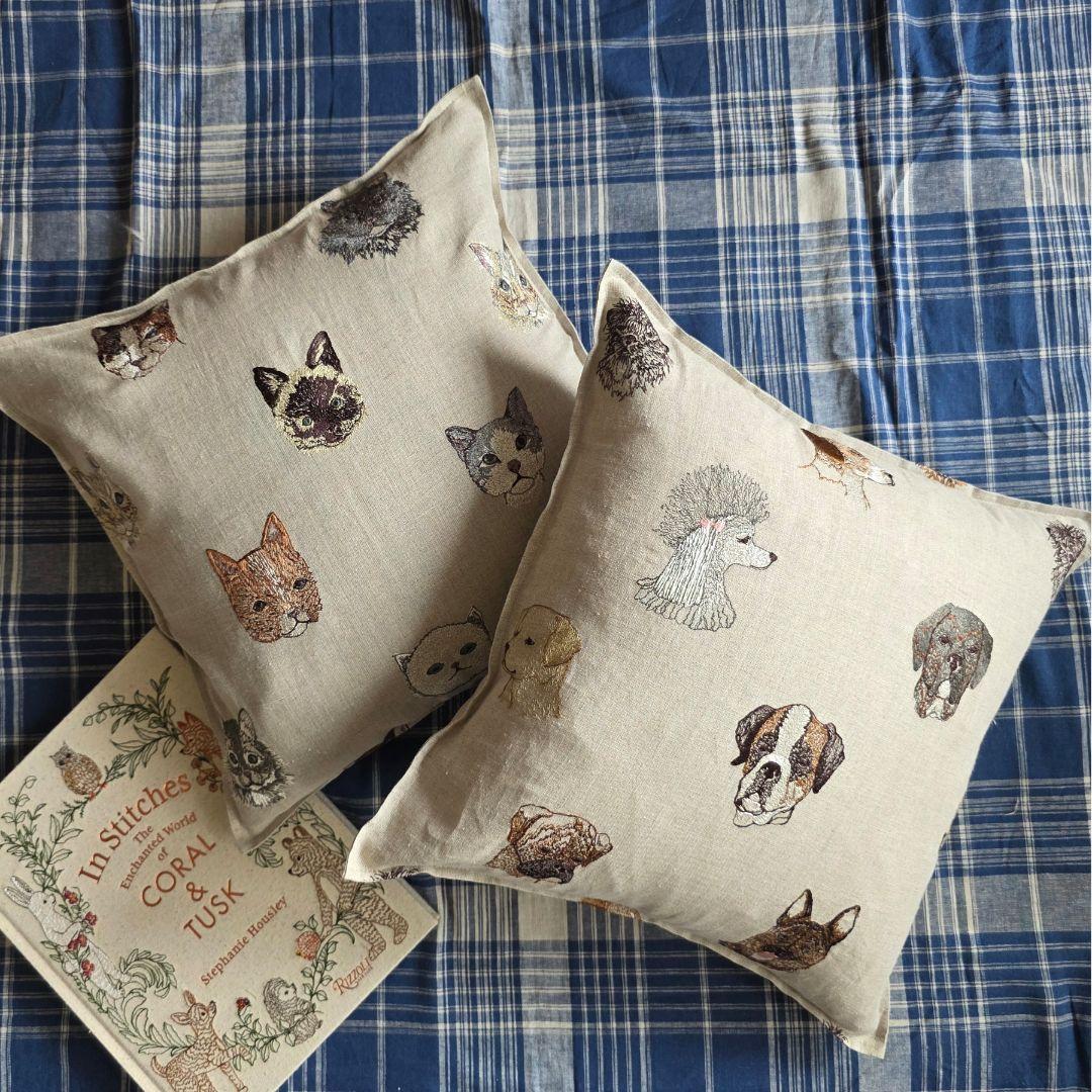 ハンドメイド　クッシヨンカバー　2点セット