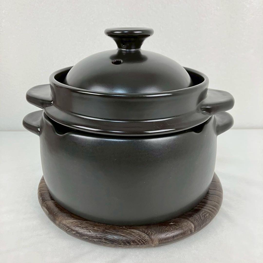 クリヤマ 黒樂 かまどご飯釜（大） 1〜4号 蓄熱炊き 土鍋圧釜 WA-