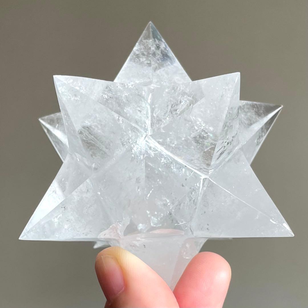 再お値下げ✨レムリアン水晶 アステロイド　小星型12面体　虹入り　80.8mm