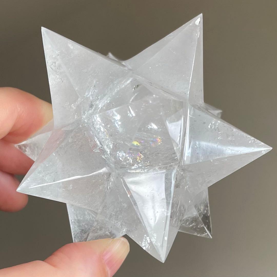 再お値下げ✨レムリアン水晶 アステロイド　小星型12面体　虹入り　80.8mm