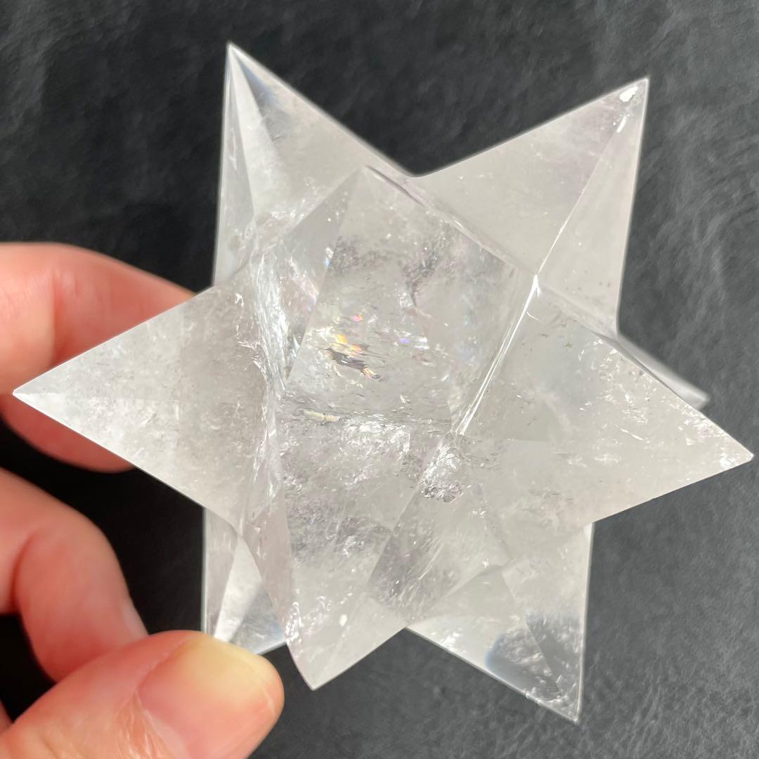 再お値下げ✨レムリアン水晶 アステロイド　小星型12面体　虹入り　80.8mm