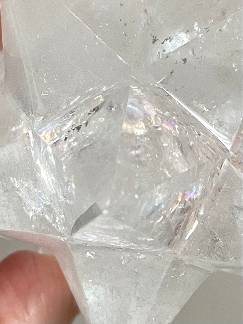 再お値下げ✨レムリアン水晶 アステロイド　小星型12面体　虹入り　80.8mm