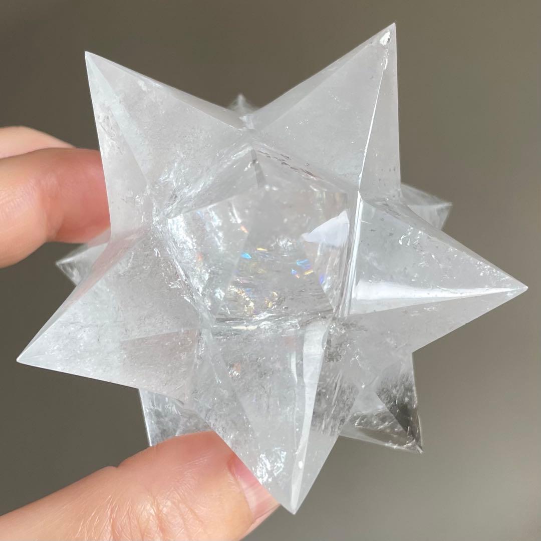 再お値下げ✨レムリアン水晶 アステロイド　小星型12面体　虹入り　80.8mm