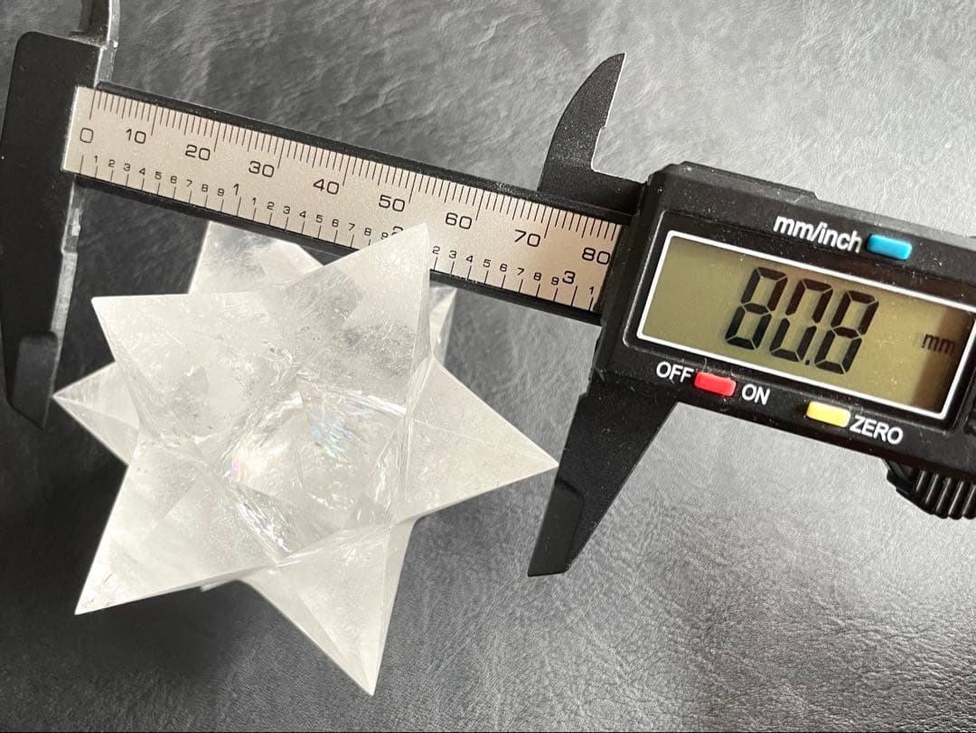 再お値下げ✨レムリアン水晶 アステロイド　小星型12面体　虹入り　80.8mm