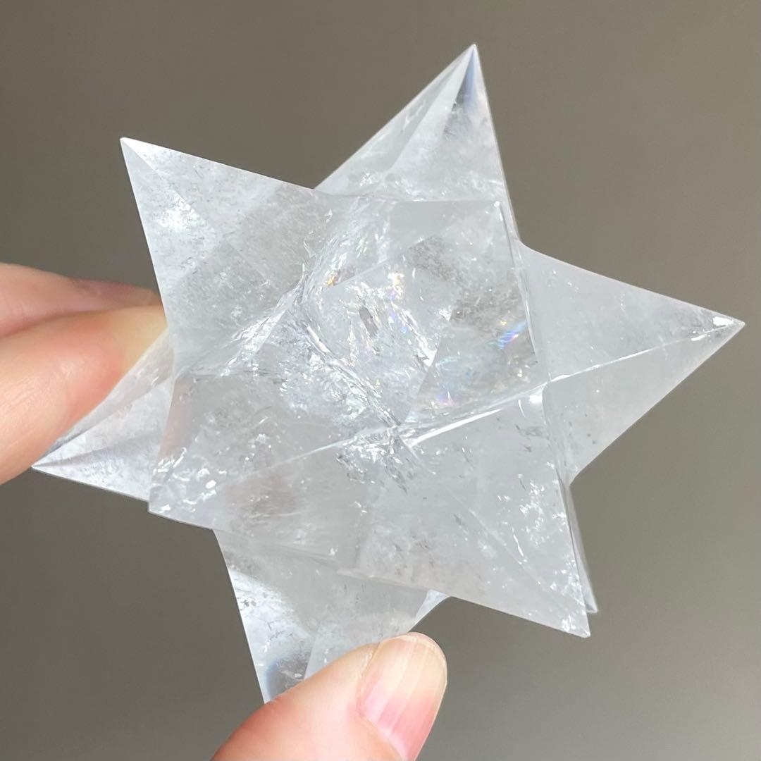 再お値下げ✨レムリアン水晶 アステロイド　小星型12面体　虹入り　80.8mm