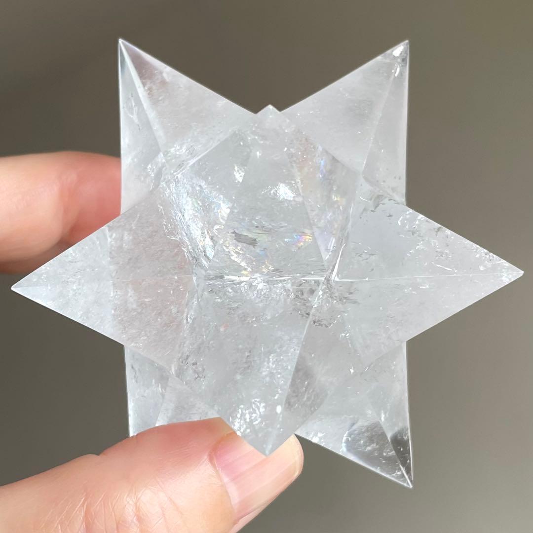 再お値下げ✨レムリアン水晶 アステロイド　小星型12面体　虹入り　80.8mm