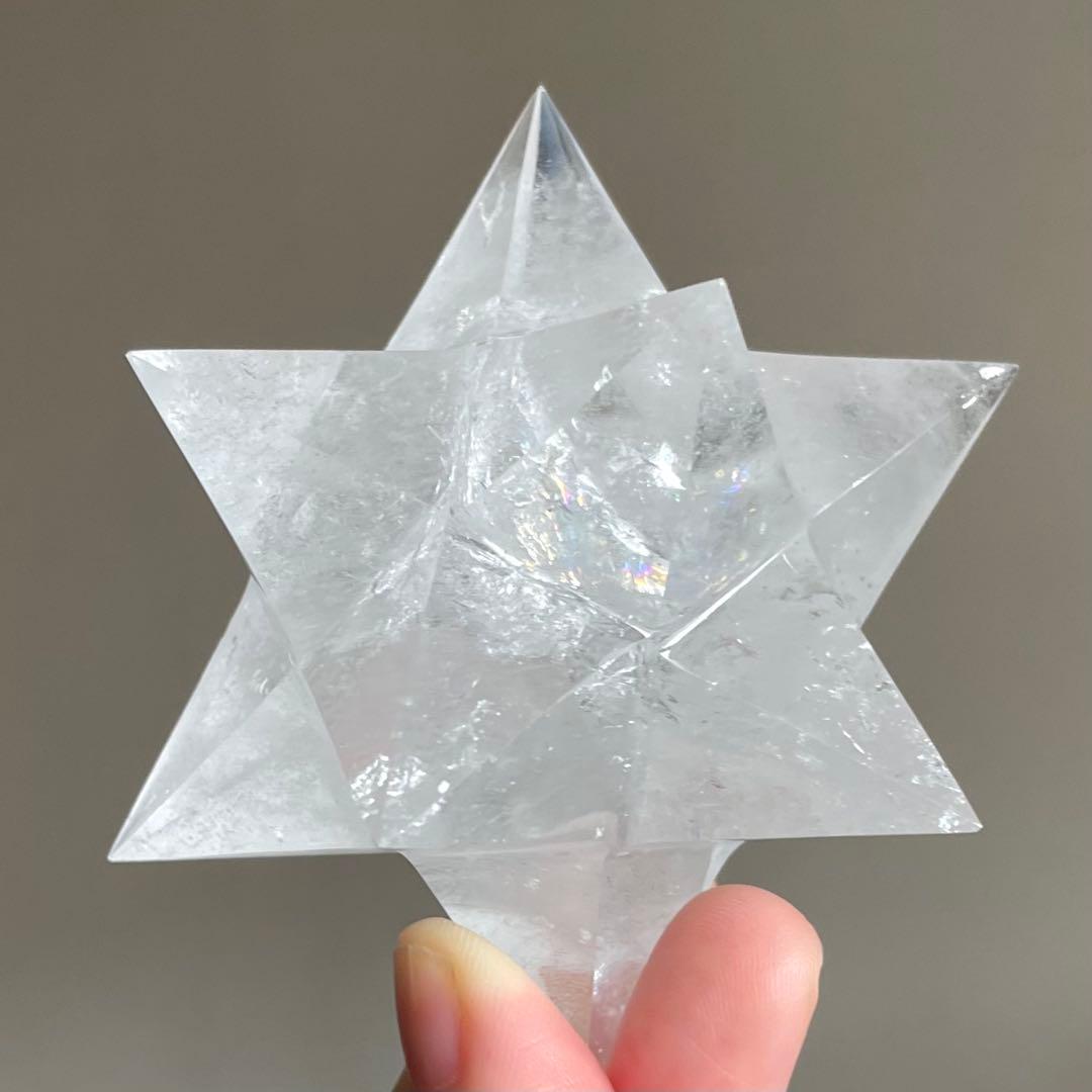 再お値下げ✨レムリアン水晶 アステロイド　小星型12面体　虹入り　80.8mm