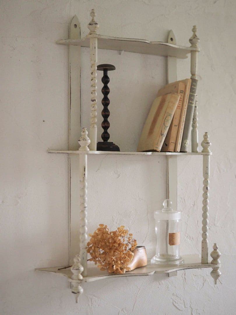 フランス　アンティーク　ウォールシェルフ　棚　ブロカント　シャビー