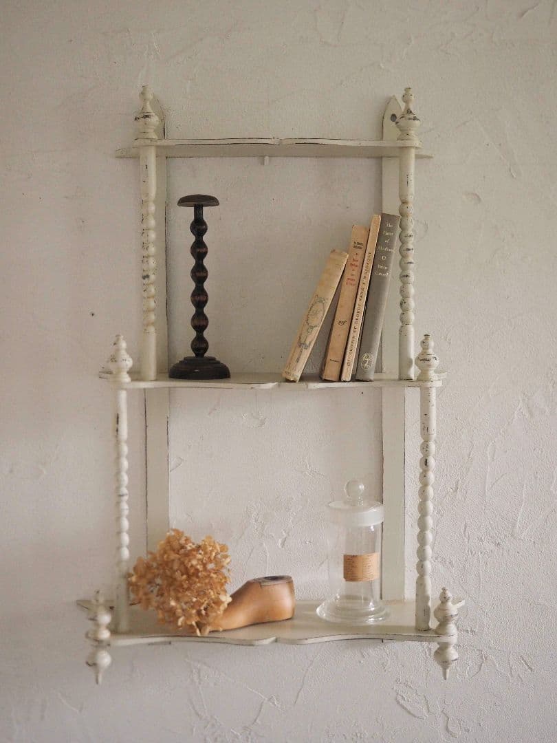 フランス　アンティーク　ウォールシェルフ　棚　ブロカント　シャビー