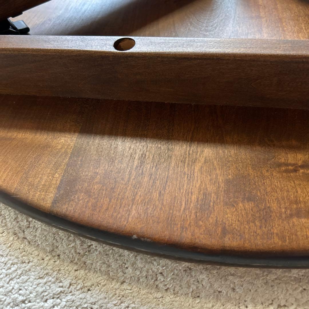 えみる　家具工房芽生★ちゃぶ台90Φ★折りたたみ★山桜太鼓脚