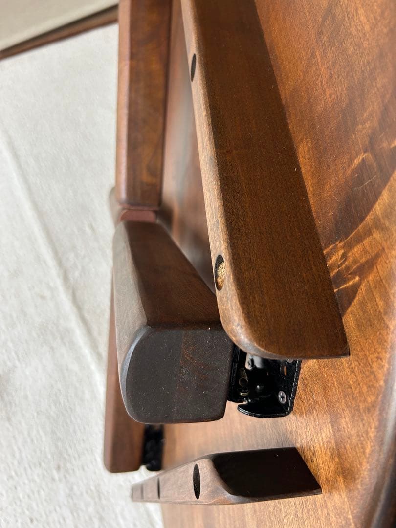 えみる　家具工房芽生★ちゃぶ台90Φ★折りたたみ★山桜太鼓脚