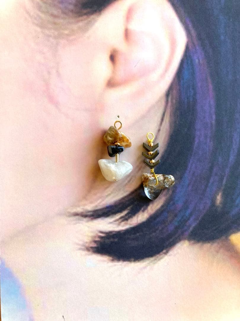 no.0484 ブロンズと針葉のシェブロン　一点物