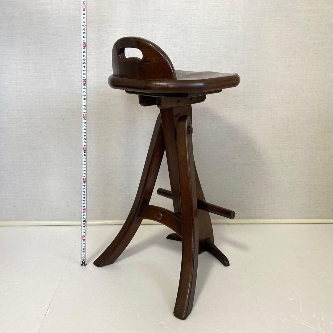 オランダ製 木製 スツール チェア 椅子 無垢材 レトロ ビンテージ