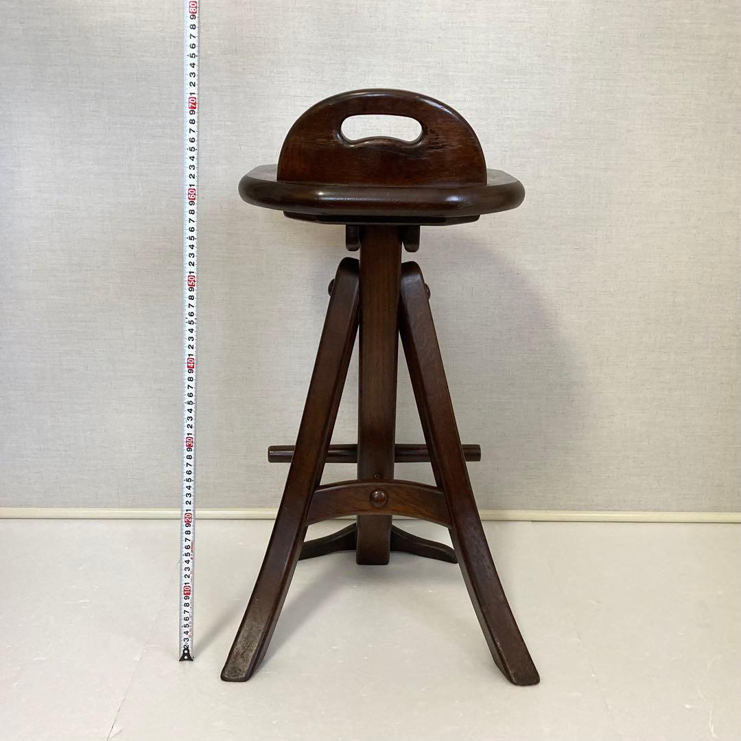 オランダ製 木製 スツール チェア 椅子 無垢材 レトロ ビンテージ