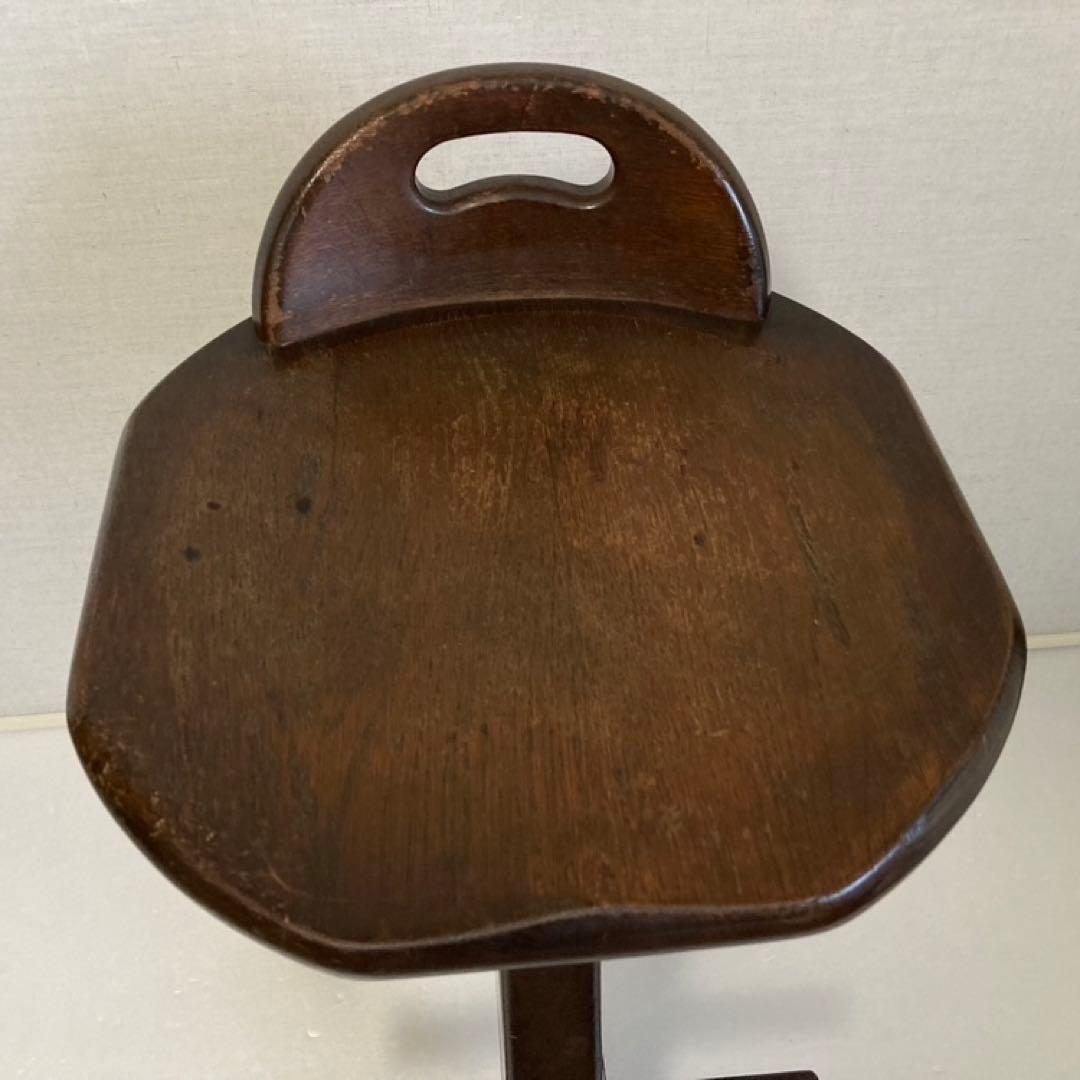 オランダ製 木製 スツール チェア 椅子 無垢材 レトロ ビンテージ