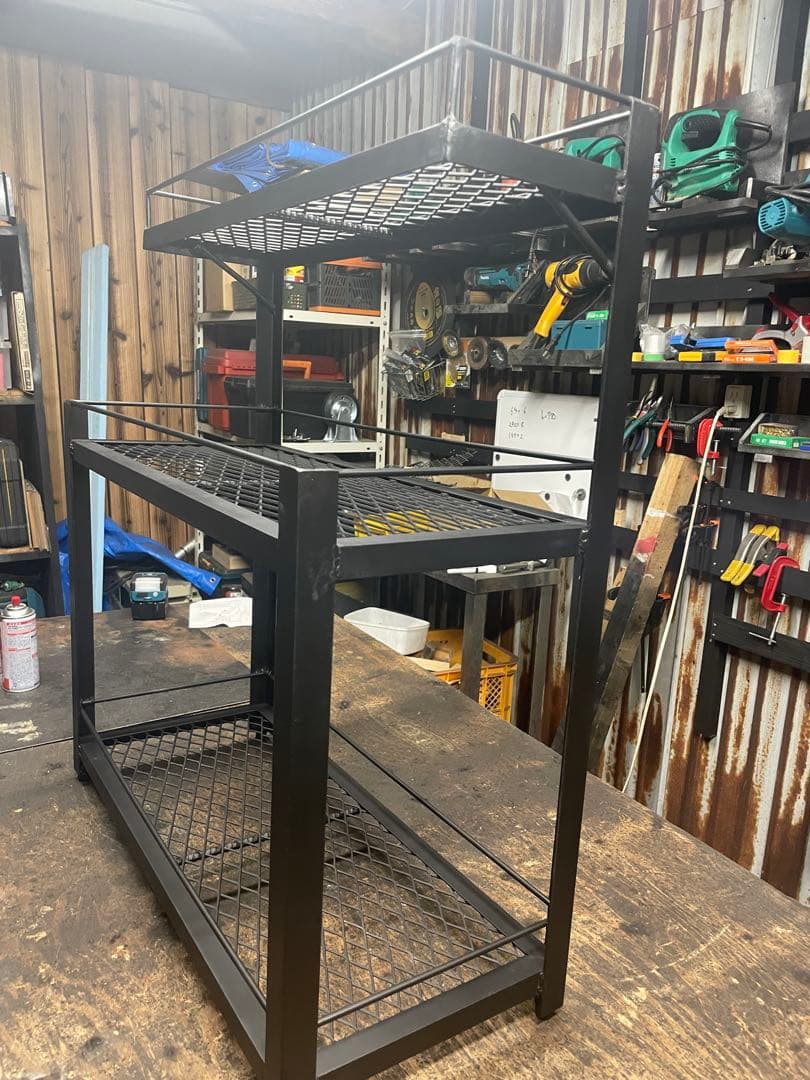 【あと２台 特別価格sale】3段幅600mmアイアンシェルフ 植物棚