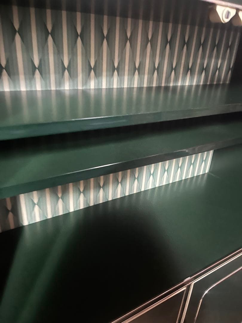 アーチ型 食器棚 レトロポップ 飾り棚 インテリア 昭和レトロ 当時物 緑