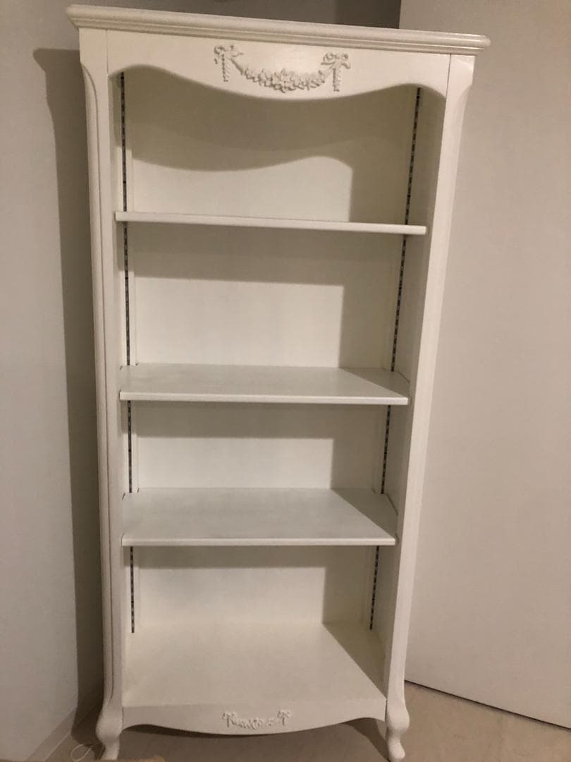 大阪市内配送無料 アンティーク調 白色 飾り棚 本棚 収納棚 状態良好