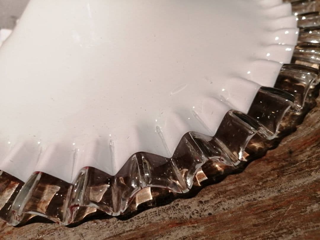 【最終価格】大正ロマン　乳白・ピンク・透明三色電笠