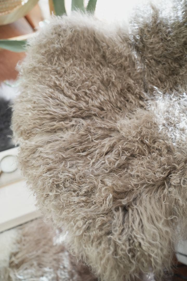 チベットラムスキン1匹物約60×95cm ブラウン