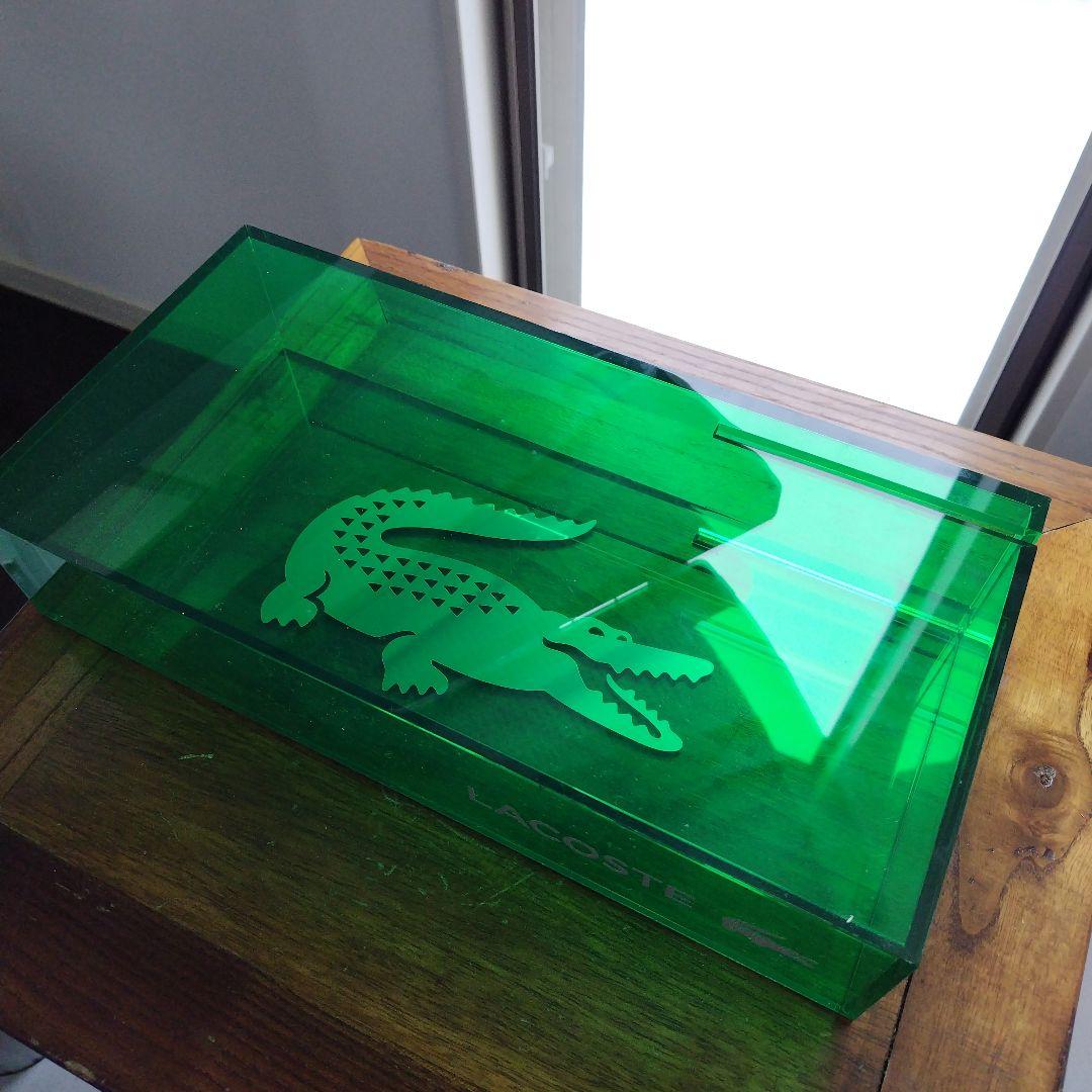 【非売品】かなりレア！LACOSTE 店舗販促用 什器 グリーンアクリルBox