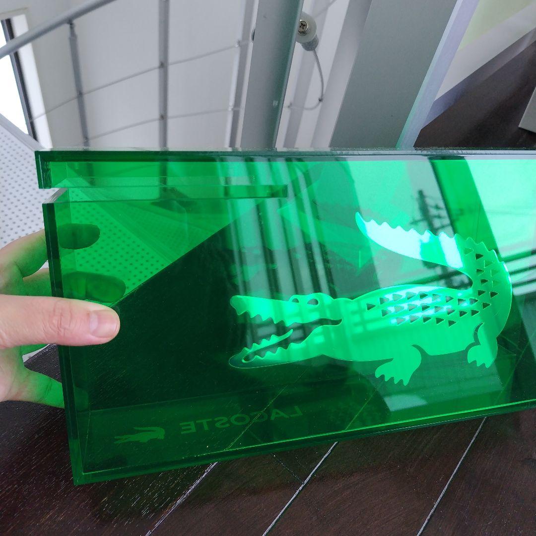 【非売品】かなりレア！LACOSTE 店舗販促用 什器 グリーンアクリルBox