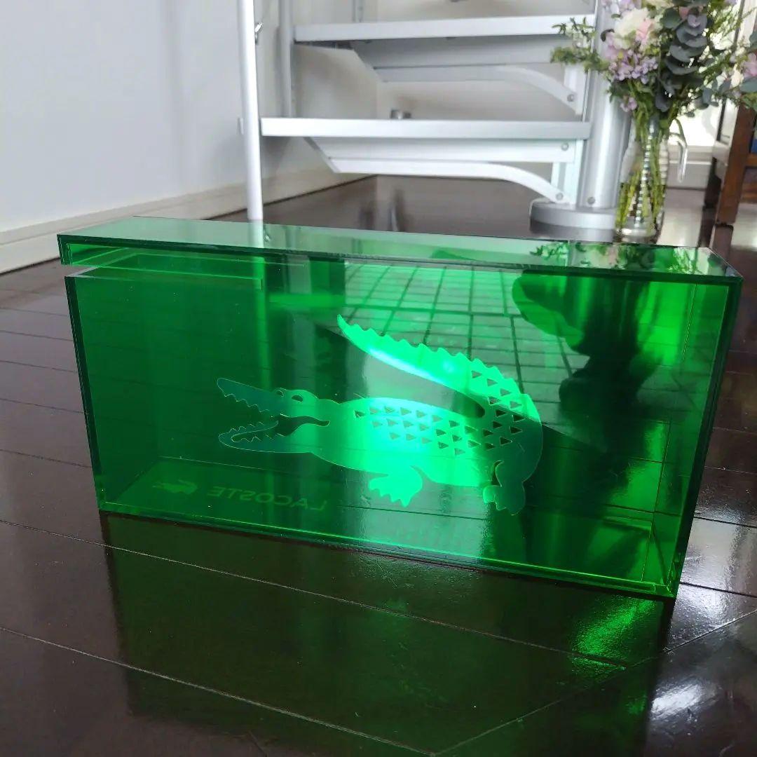 【非売品】かなりレア！LACOSTE 店舗販促用 什器 グリーンアクリルBox