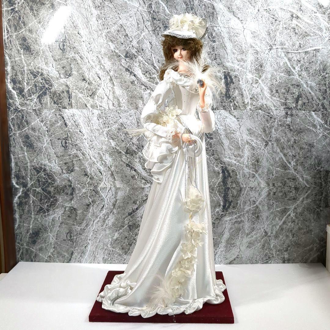 フランス人形 ホワイトドレスの人形 63cm - メルカリ
