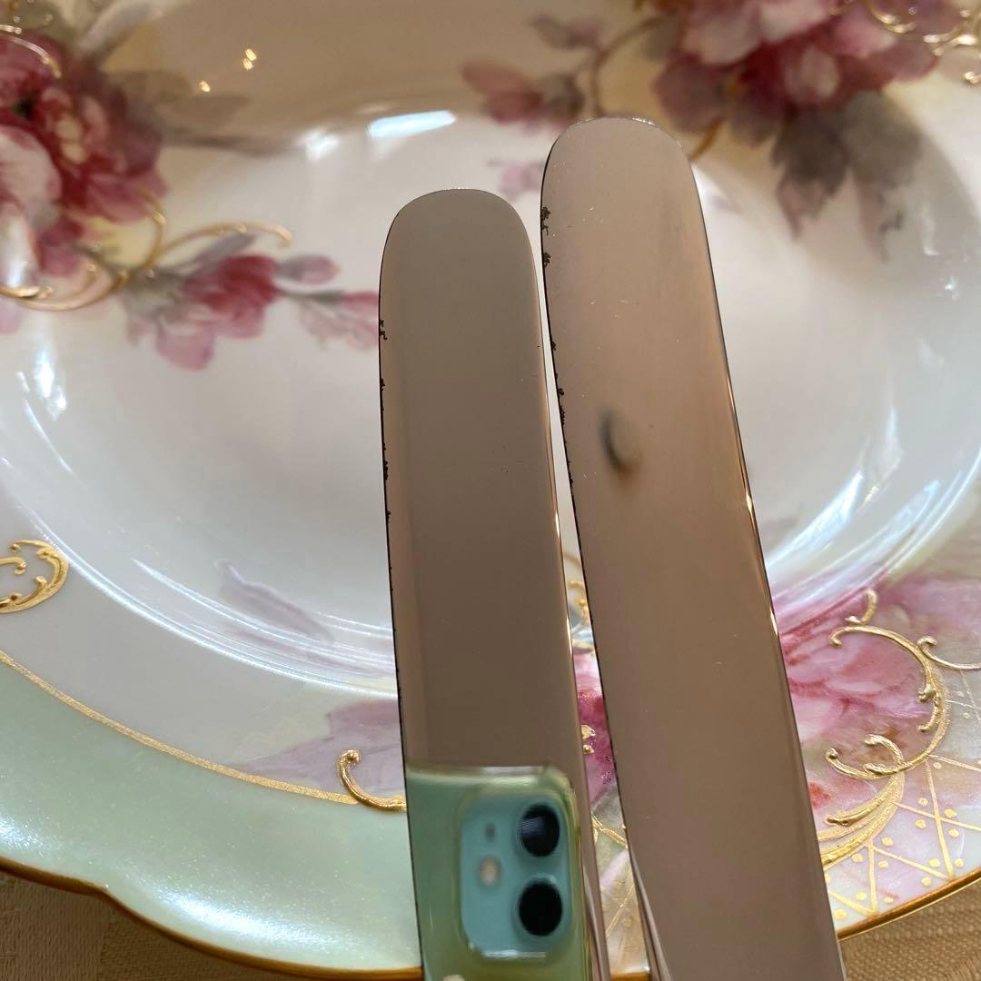 【リード＆バートン】純銀 スターリング／ナイフ＆フォーク ２組／Intaglio