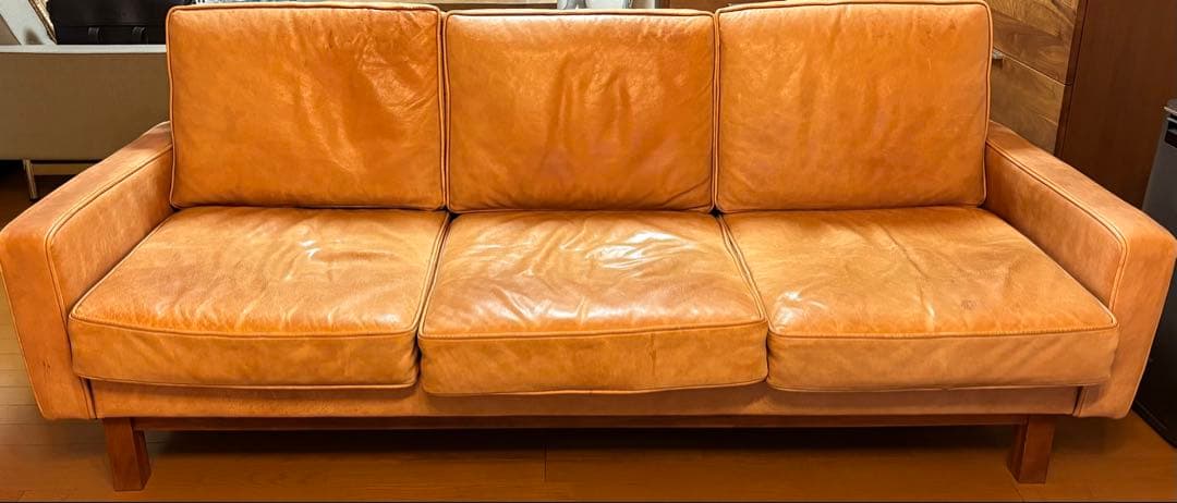 イールドELDブラウンヴィンテージレザー 3人掛けソファアクメファニチャーPFS